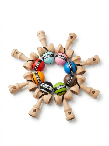 KENDAMA KROM Mini, marime mica pentru buzunar, verde 8 cm [2]