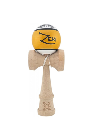 Kendama X Originala, Profesionala, Zen,, din Lemn, Super Sticky, 18 cm, Auriu/Alb/Negu [3]