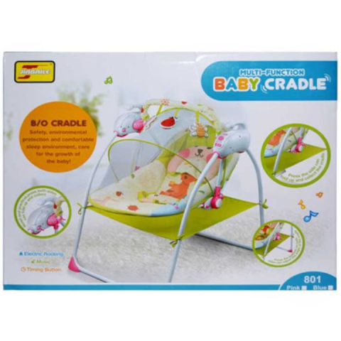Leagan electric, multifunctional, Baby Cradle, muzical, cu vibratii si plasa anti-insecte, albastru, pentru bebelusi, + 0 Luni [3]