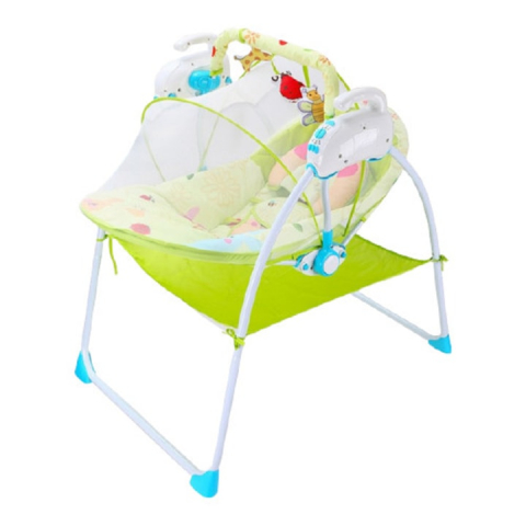 Leagan electric - Leagan electric, multifunctional, Baby Cradle, muzical, cu vibratii si plasa anti-insecte, albastru, pentru bebelusi, + 0 Luni