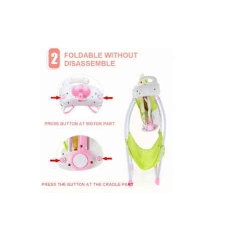 Leagan electric, multifunctional, Baby Cradle, muzical, cu vibratii si plasa anti-insecte, albastru, pentru bebelusi, + 0 Luni [7]
