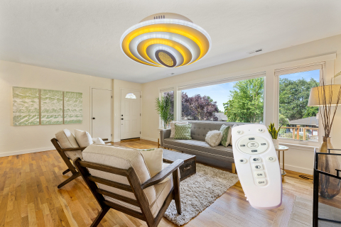 Lustra Led Design modern SLS - 3D, Aplicatie, Telecomanda, Intensitate reglabila 200w 7631 [3]