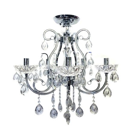 Iluminat & Electrice - Lustra tip candelabru cristal, 5 brate, argintiu E14, IP20, H0055/5