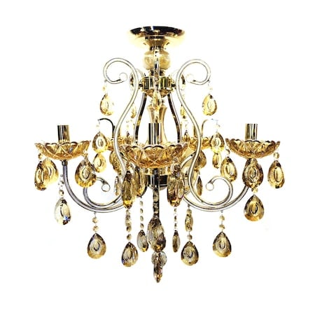 Iluminat & Electrice - Lustra tip candelabru cristal, 5 brate, auriu E14, IP20, H0055/5