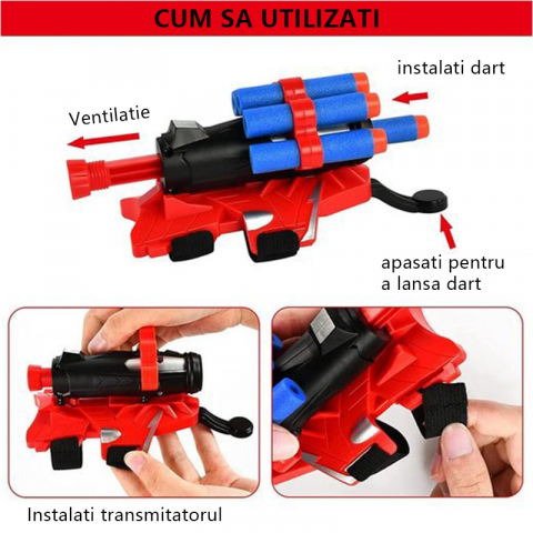 Manusa cu 5 proiectile din burete, Spiderman, rosu [2]