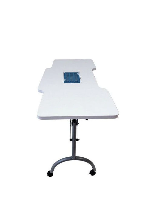 Scaune saloane - Masa Manichiura cu Aspirator Incorporat si Roti, Alba