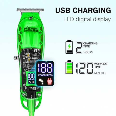 Masina de tuns Dsp Profesional 90479 model transparent Graffiti, 6.000 RPM, Incarcare Usb [3]