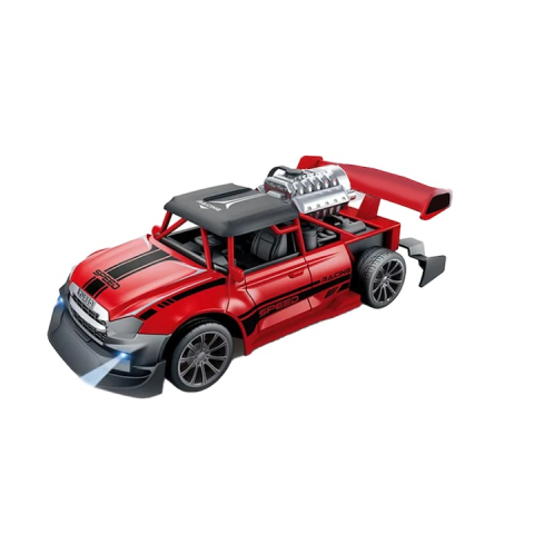 Masinute - Masina R/C 4 directii, Muscle Car, cu Fum si Acumulator, 18cm, Rosie, - xStoc