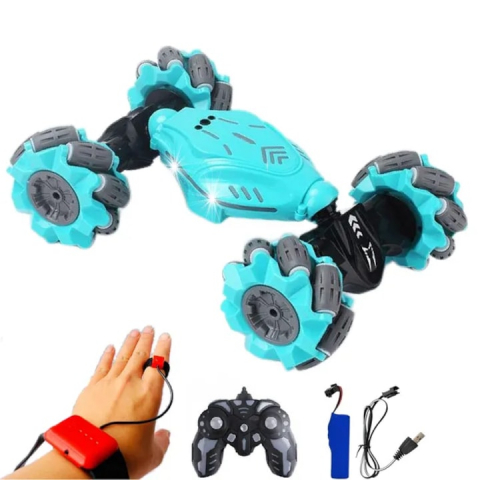 Masinute - Masina twister controlata prin gesturi sau telecomanda, dancing car, albastru - xStoc