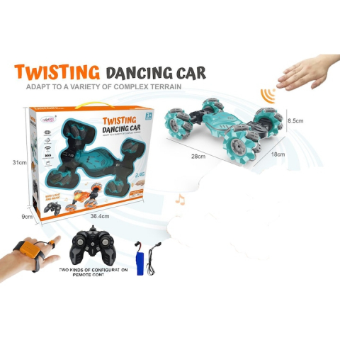 Masina twister controlata prin gesturi sau telecomanda, dancing car, albastru - xStoc [3]