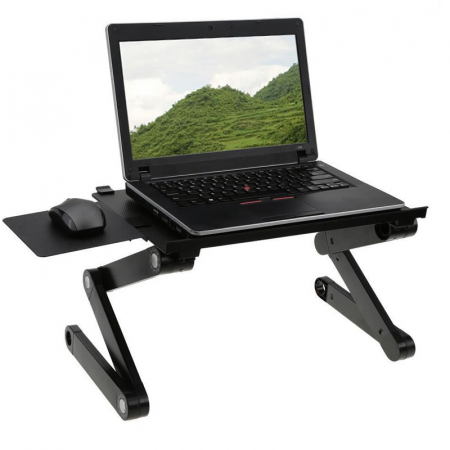 Masuta laptop regabila inaltime din aluminiu, masa cu sistem dublu ventilatie tip coller USB , suport reglabil mouse [2]