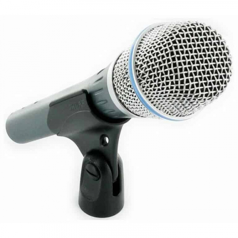 Microfoane - Microfon Profesional BT87 - Condensator, Supercardioid, cu Fir, Husa Protectie, Nuca pentru prindere