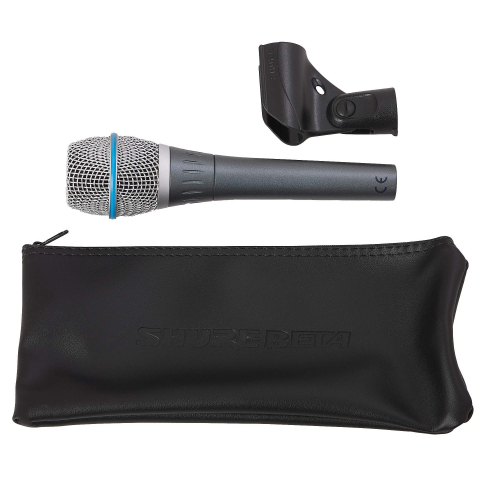 Microfon Profesional BT87 - Condensator, Supercardioid, cu Fir, Husa Protectie, Nuca pentru prindere [2]