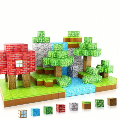 Set de constructie - Minecube Inteligent Cuburi Magnetice de Constructie Craft, 80 buc