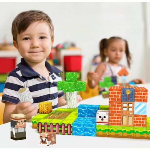 Minecube Inteligent Cuburi Magnetice de Constructie Craft, 80 buc [1]