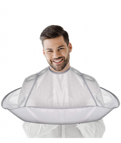 Pelerină de tuns - Pelerina de tuns, 60cm, gri argintiu, design umbrela, pentru barbati, 1 bucata