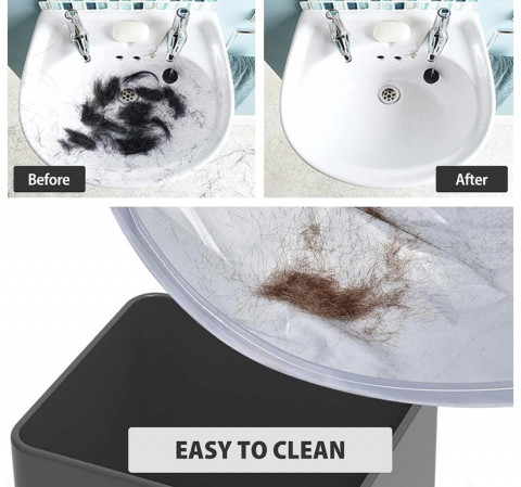 Pelerina de tuns, 60cm, gri argintiu, design umbrela, pentru barbati, 1 bucata [5]