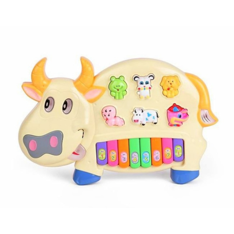 Pianina vacuta muzicala de jucarie pentru copii cu melodii si sunete de animale [2]