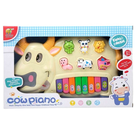 Pianina vacuta muzicala de jucarie pentru copii cu melodii si sunete de animale [1]