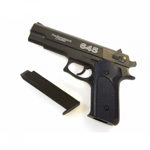 Jucarii - Pistol Airsoft - Metalic, Arc Spring K6D, 200 bile, Profesionale Calibru 6 mm