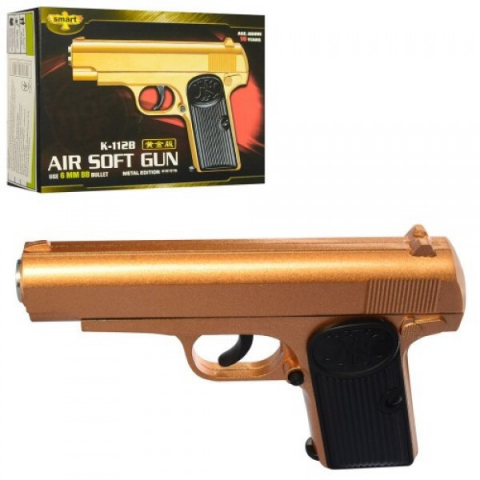 Pistol Airsoft Metalic  K112, Auriu Calibru 6mm 200 Bile Profesionale [1]