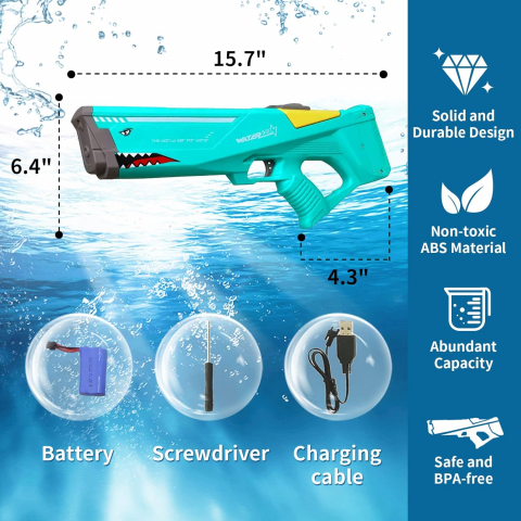 Pistol cu apa electric, distanta  jet 12m, rezervor 550ml, acumulator,  cablu USB [2]