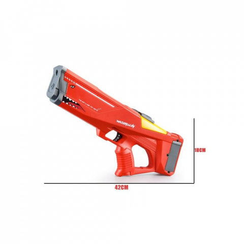 Pistol cu apa electric, distanta  jet 12m, rezervor 550ml, acumulator,  cablu USB, Rosu [1]