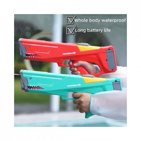 Pistol cu apa electric, distanta  jet 12m, rezervor 550ml, acumulator,  cablu USB, Rosu [3]