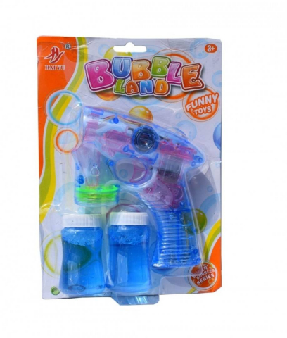 Pistoale - Pistol de jucarie, baloane de sapun, sunete si lumini, transparent, blue
