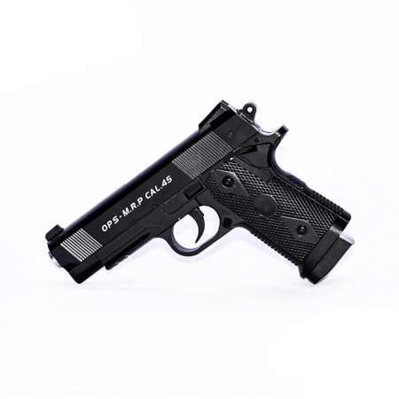 Jucarii - Pistol de jucarie cu aer comprimat c9 + 200 bile, Metal, Negru,