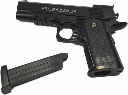 Pistol de jucarie cu aer comprimat c9 + 200 bile, Metal, Negru, [4]