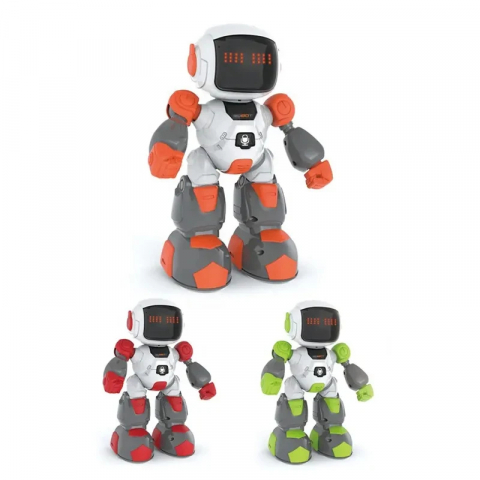 Robot inteligent cu telecomanda sub forma de ceas, dansator, alb/portocaliu, 27 cm [3]
