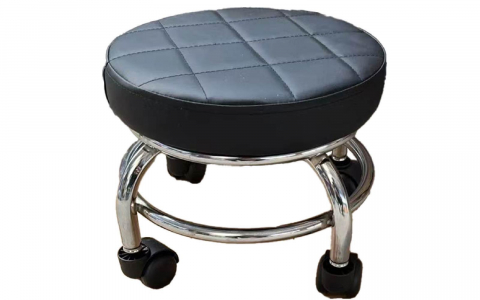 Scaune saloane - Scaun de Pedichiura pe Role , Rotire 360, Dimensiuni 34x26,5x5,5 cm ,NEGRU