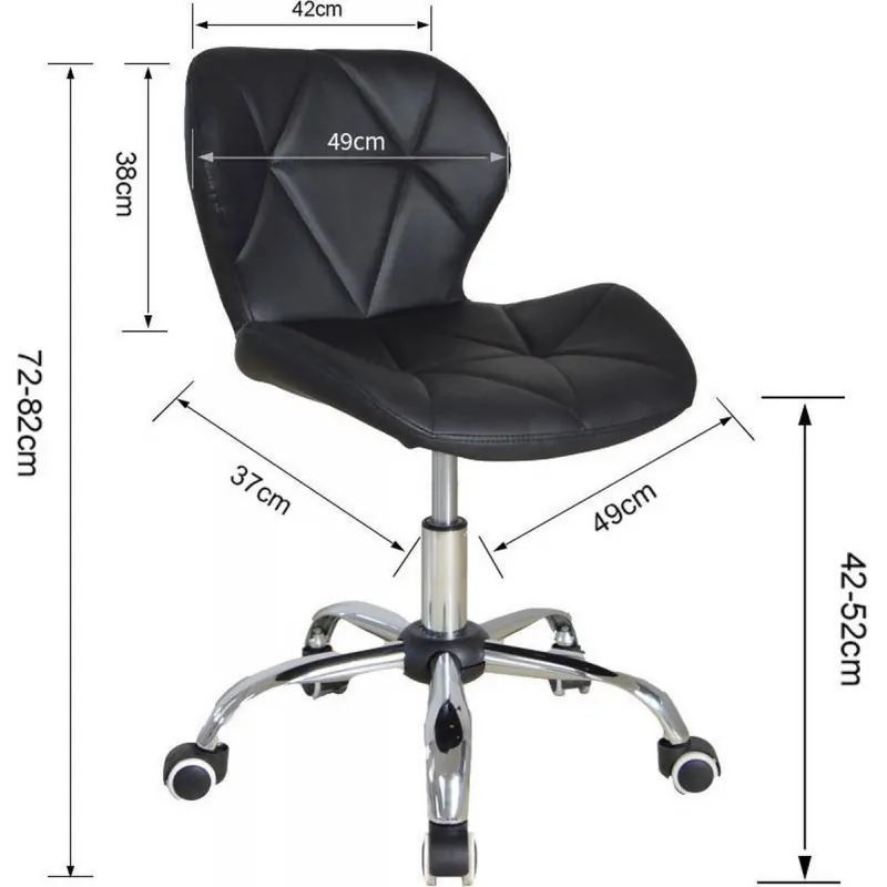 Scaun Frizerie Coafor  Reglabil pe Inaltime, Piele Ecologica negru [3]