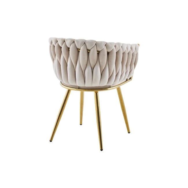 Scaun tapitat culoare ivory cu picioare aurii living , salon [1]