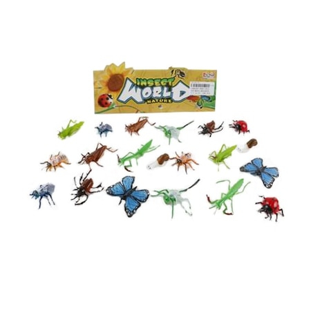 Jucari copii - Set 18 Insecte, Figurine, Insect World Nature, multicolor, 6 cm
