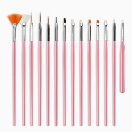 Pedichiura - Set 15 pensule Pink - xStoc