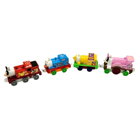 Set 4 locomotive metalice cu magnet, Cartoon Train, Metal, 8 cm, Multicolor - xStoc [4]