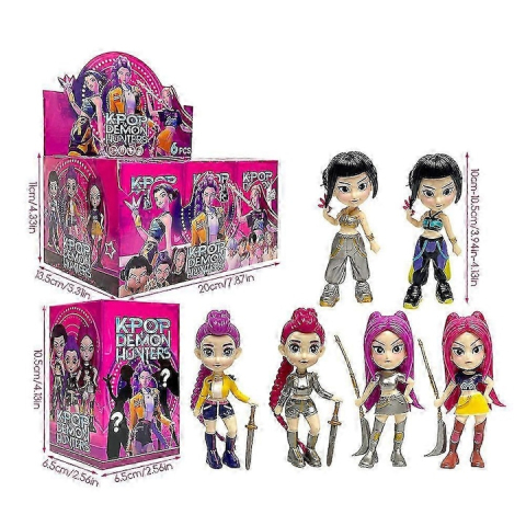 Set 6 figurine K-pop Demon Hunter VÂNĂTORII DE DEMONI Cutie Ornată - Eroinele Pop [4]