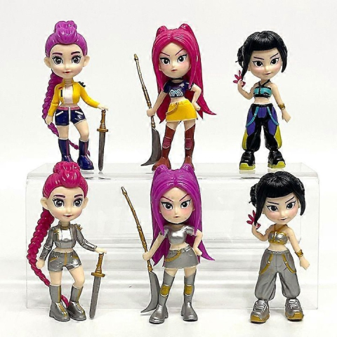 Set 6 figurine K-pop Demon Hunter VÂNĂTORII DE DEMONI Cutie Ornată - Eroinele Pop [2]