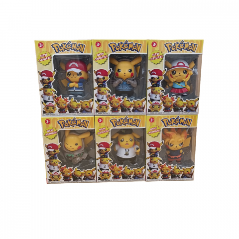 Set 6 Figurine Pokemon, +3 ani, Plastic cauciucat, Multicolor, 8.5 cm [2]
