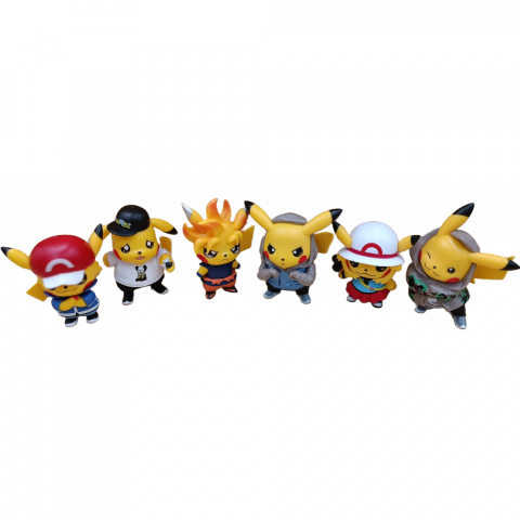 Set 6 Figurine Pokemon, +3 ani, Plastic cauciucat, Multicolor, 8.5 cm [1]