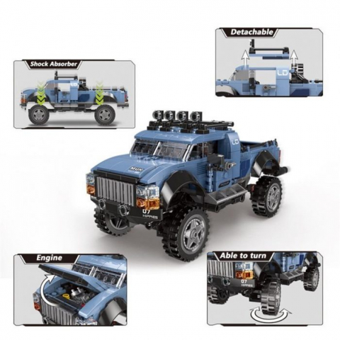 Set constructie masina Jeep 4x4, Offroad car,  555 piese [3]