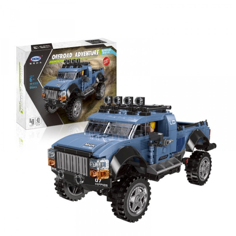 Jucari copii - Set constructie masina Jeep 4x4, Offroad car,  555 piese