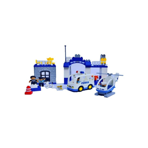 Set de constructie - Set de constructie, 66 piese, Police Station, varsta 3+ - xStoc