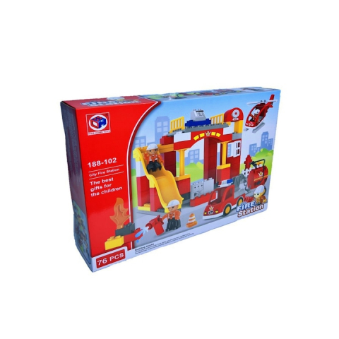 Set de constructie, 76 piese, Fire Station, varsta 3+ - xStoc [1]