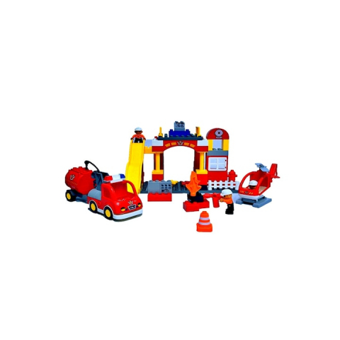 Set de constructie - Set de constructie, 76 piese, Fire Station, varsta 3+ - xStoc