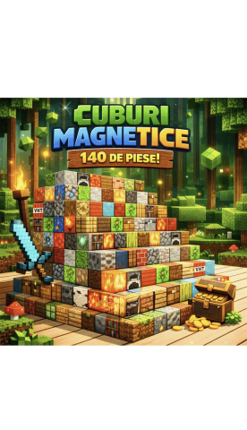 Set de constructie magnetic 140 piese, cuburi magnetice, minecraft, aleatorii, jucarie creativa [3]