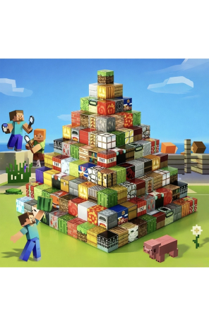Set de constructie magnetic 50 piese, cuburi magnetice, minecraft, aleatorii, jucarie creativa [4]