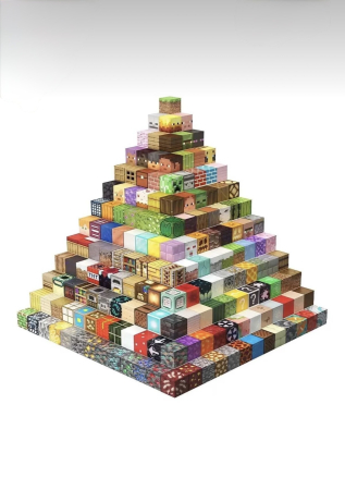 Jucarii - Set de constructie magnetic 50 piese, cuburi magnetice, minecraft, aleatorii, jucarie creativa